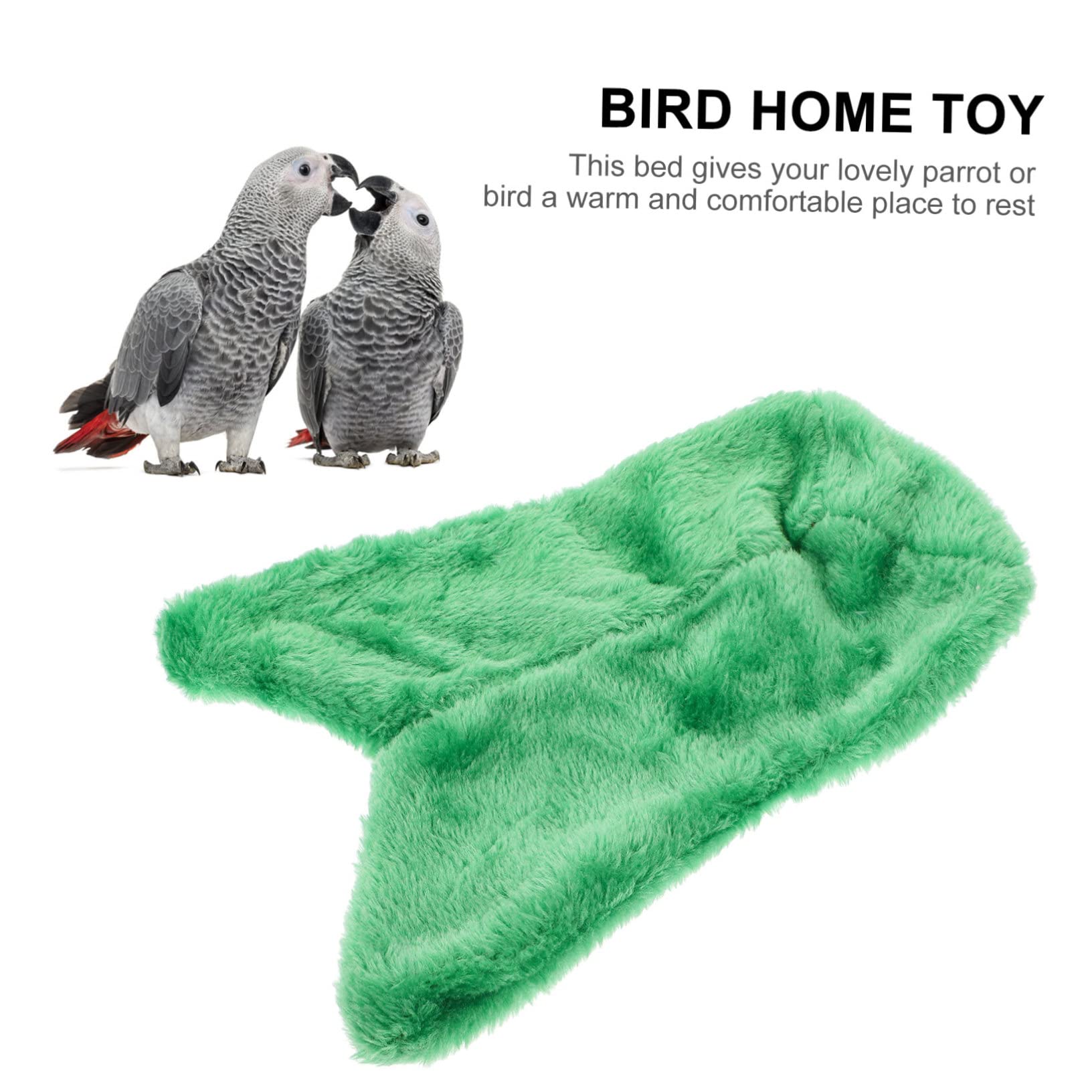 BESTonZON Hamac Douillet pour Oiseaux Nid Chaud Fleece pour Perroquets Accessoire de Cage à Oiseaux avec Base Renforcée Couleur Vert Prairie