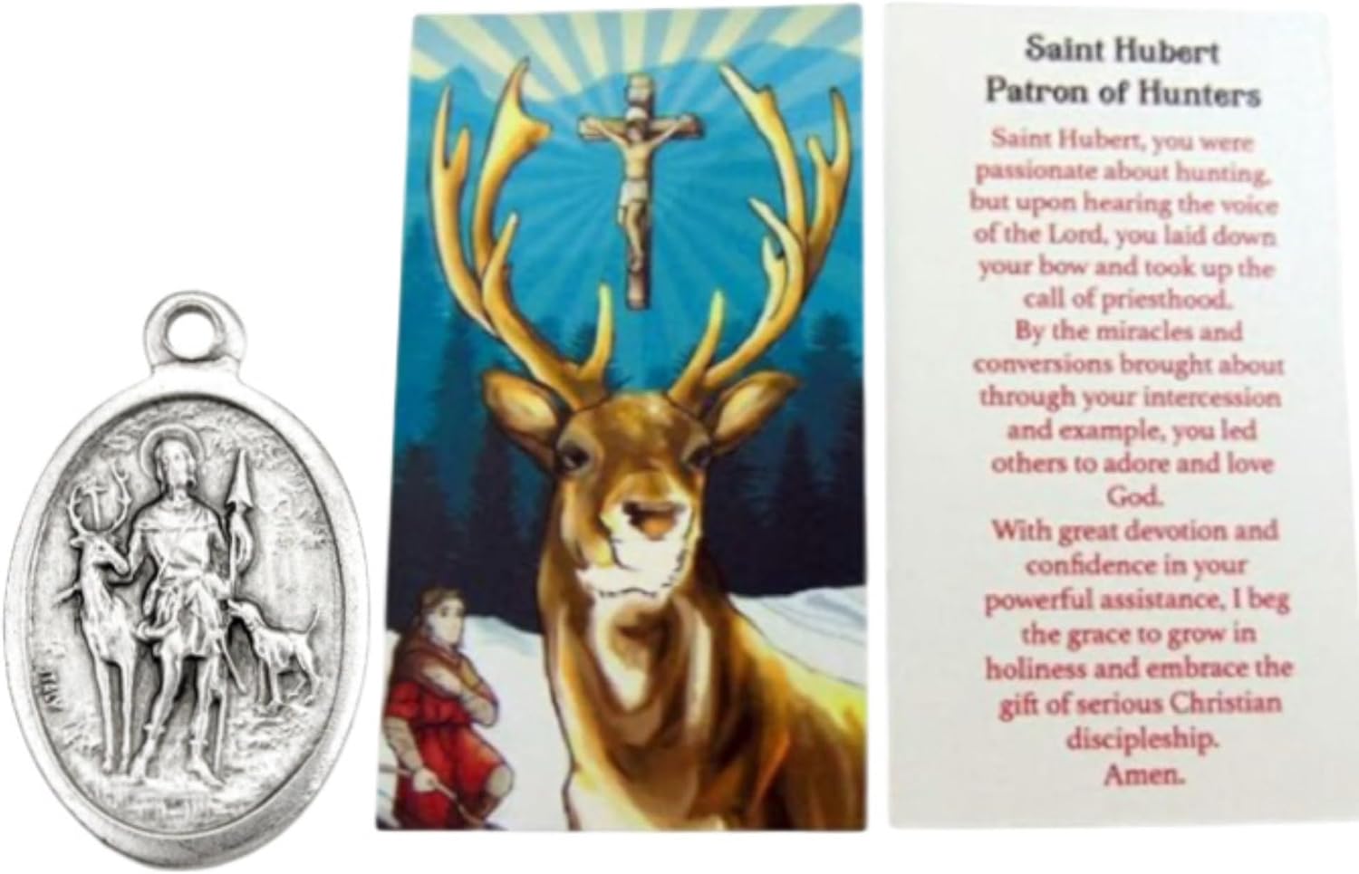 Westmon Works St Hubert Medal Pack Italian Medallions and Holy Saint Prayer Cards, Set of 5