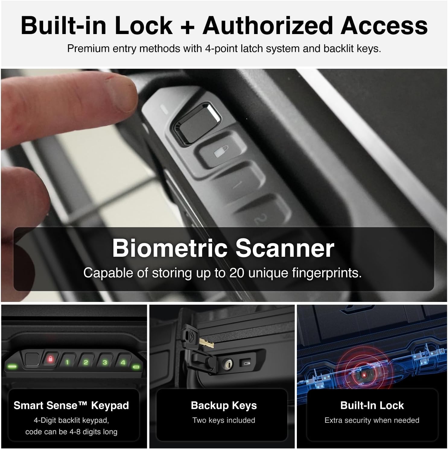 VAULTEK LifePod XRC Series Weatherproof Biometric Rifle Case Built-in Lock Modular Interior Secure Rugged Portable Lockbox with Biometric Scanner and Backlit Keypad