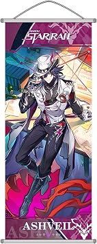 Rainteam Honkai: Star Rail Scroll Poster for Indoor Décor(27.5 inch x 10 inch), Hanging Wall HD Printing Artistic Canvas Honkai: Star Rail Character Posters for Game(Ashveil)