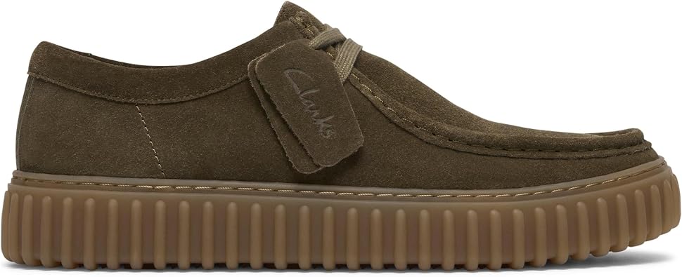 Clarks Mens Torhill Lo Olive Suede Lace Up,Torhill