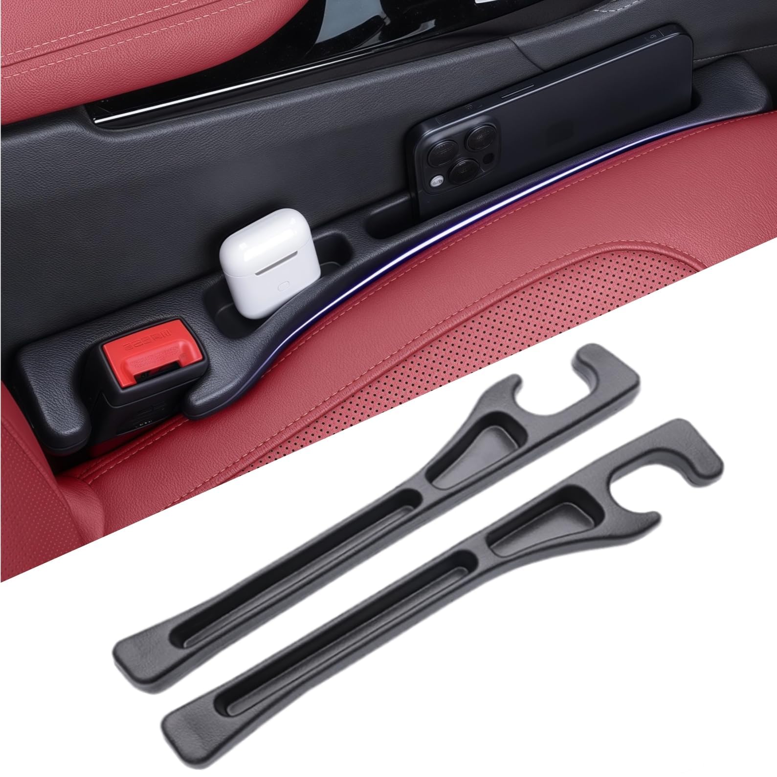 WENINETIES 2x Car Seat Gap Filler for BMW X3 E83 F25 G01, Side Seam Plug Strip Leak-proof Pad Gap Stopper Organiser,Soft PU Leather