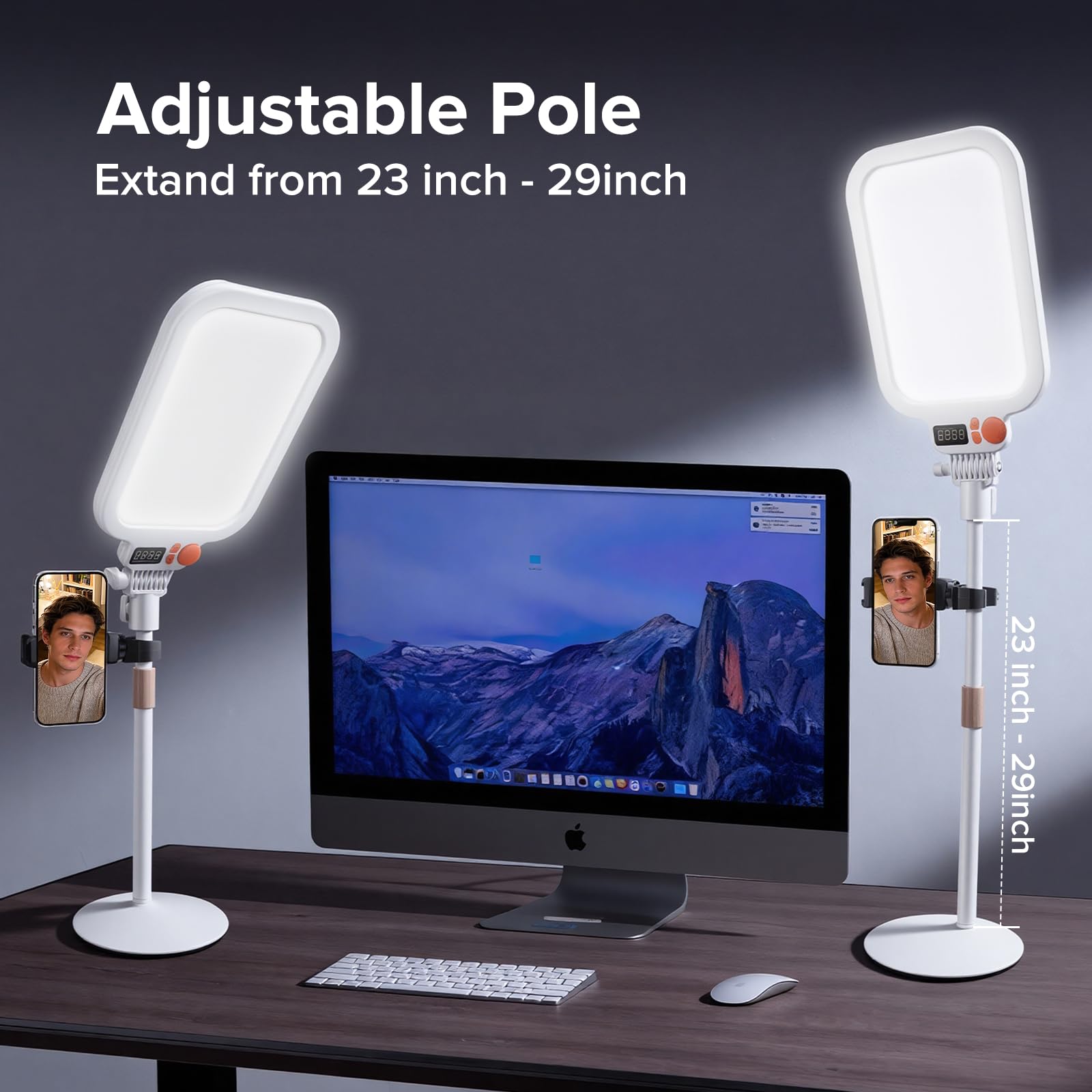 Grande anello luminoso da 9 pollici con supporto, 7000 K professionale a schermo intero grande anello luminoso con supporto per telefono, luce selfie con telecomando per fotografia, TikTok