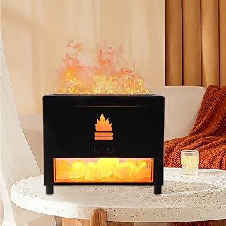 Flame Air Diffuser Humidifier, Essential Oil Diffusers Quiet Aromatherapy Diffuser, Scent Diffuser, Cool Mist Humidifiers for Bedroom, Home, Office, Yoga, Gym (Black)