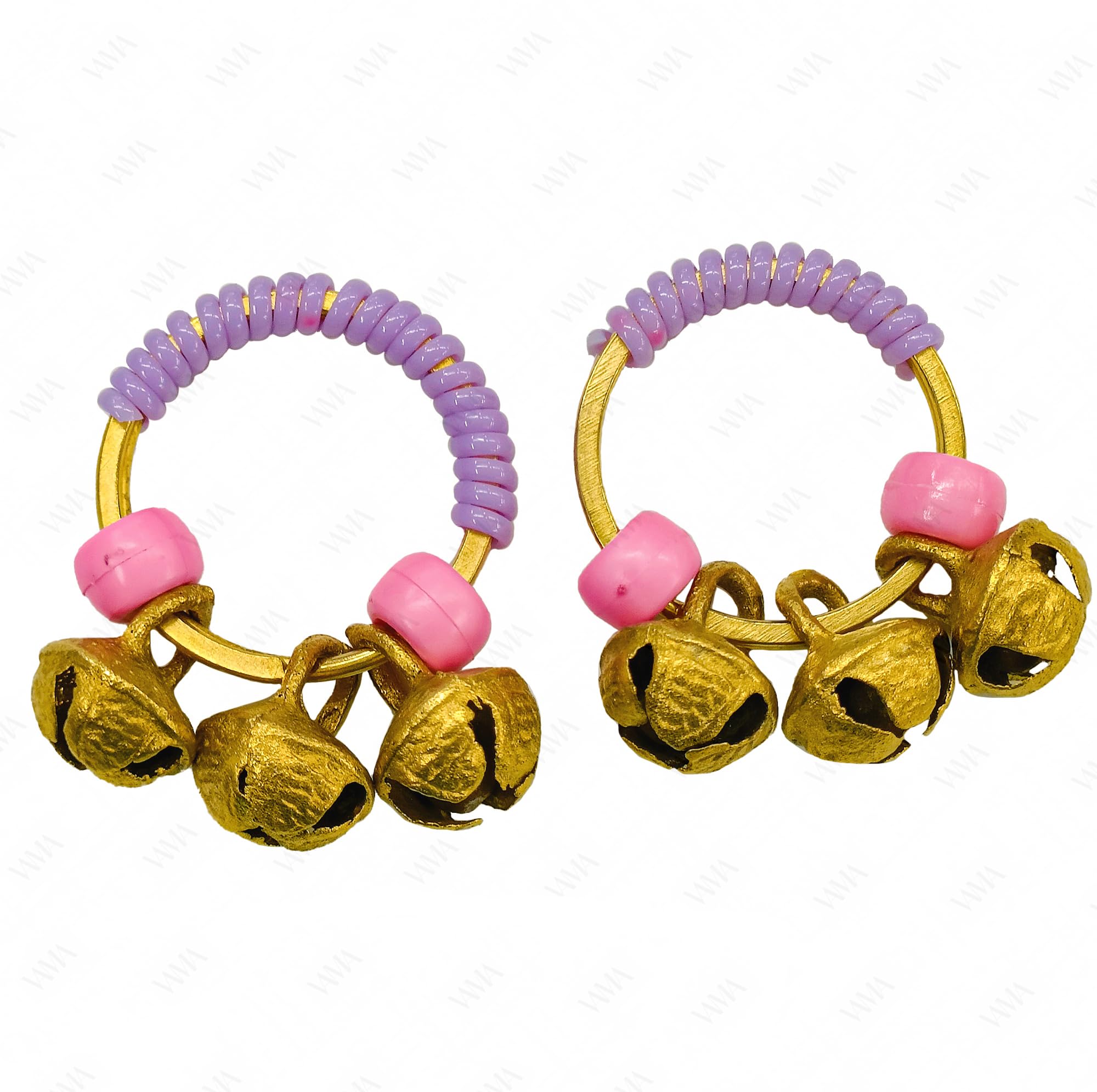 VAMAFashions Full Size Pure Brass Traditional Clapping Ghungroo Kadi Anguthi with Metal Ring, PVC Rubber for Better Grip Finger Ring for God Godess Bhajan Kirtan Aarti and Pooja