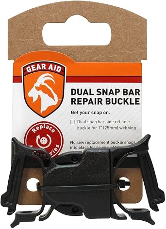 GEAR AID Dual Snap Bar Buckle, 1, Black