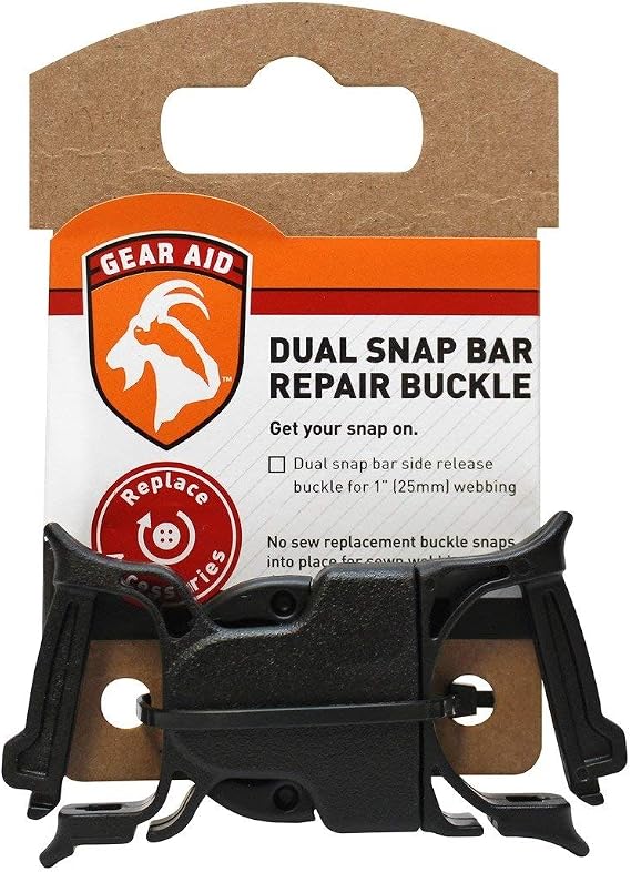 GEAR AID Dual Snap Bar Buckle, 1, Black