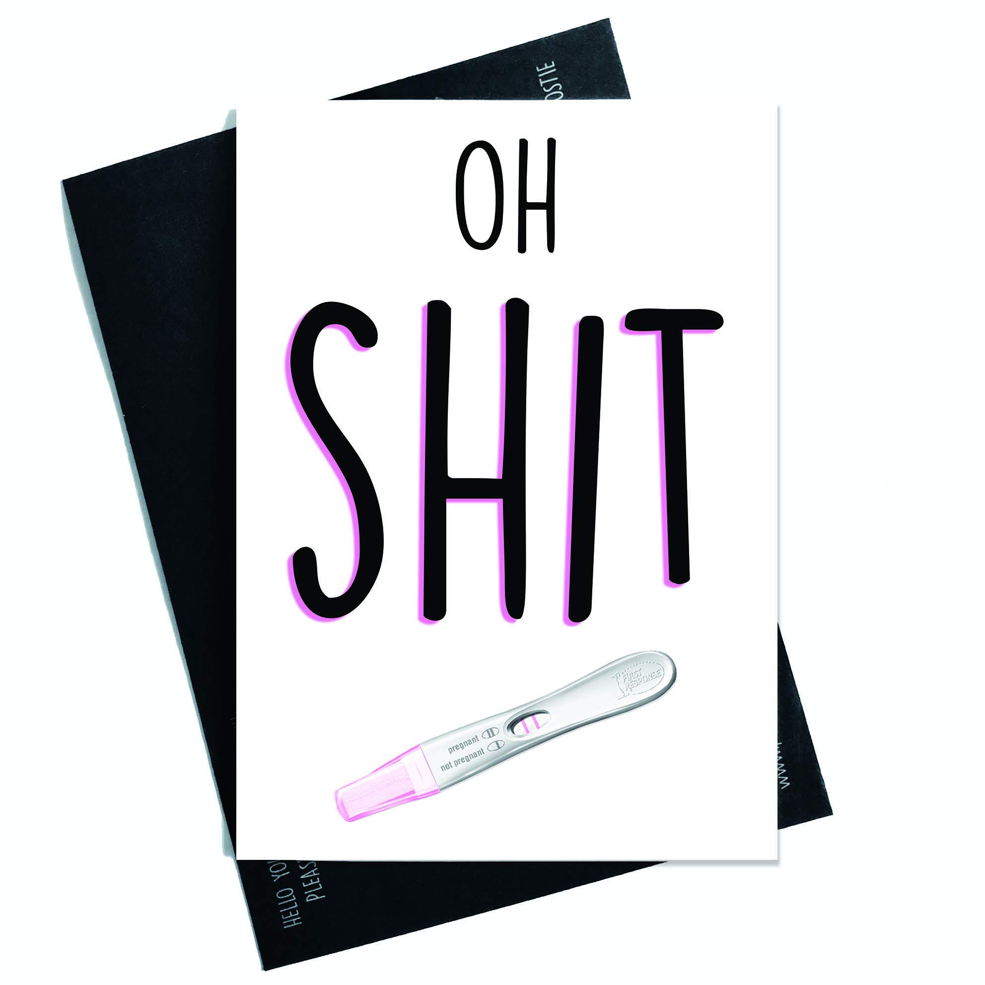 Pregnancy Test Card Oh Shit Pregnancy Card Pregnancy Congratulations Card Funny Pregnancy Announcement Funny New Baby Card New Parents PC545