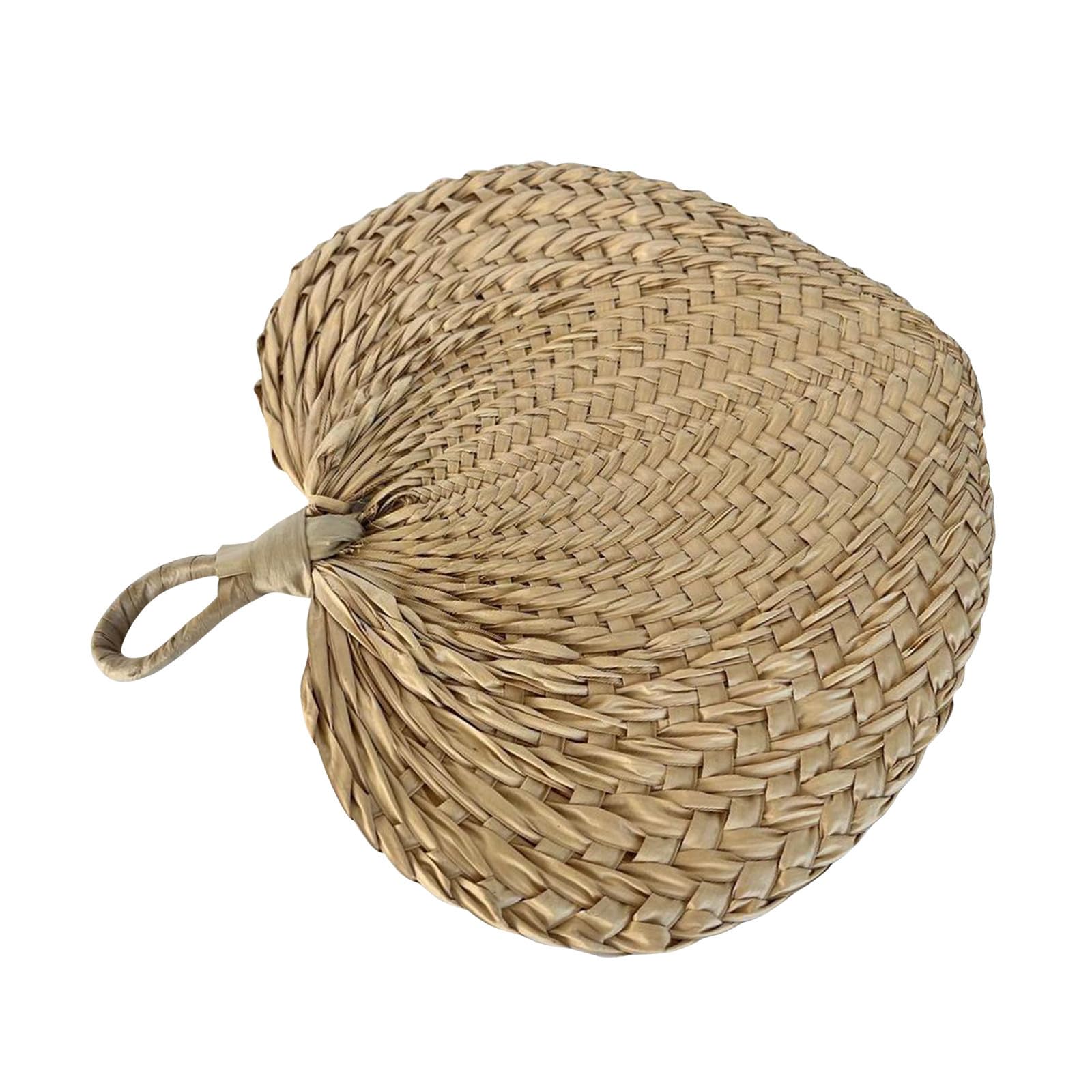 12 Stück Handgewebter Rustikaler Fächer aus Kühlend Beige Bulrush in Raffia Dekorativ Boho Stil und für Hochzeitsdekoration und Wandkunst im Wohnzimmer