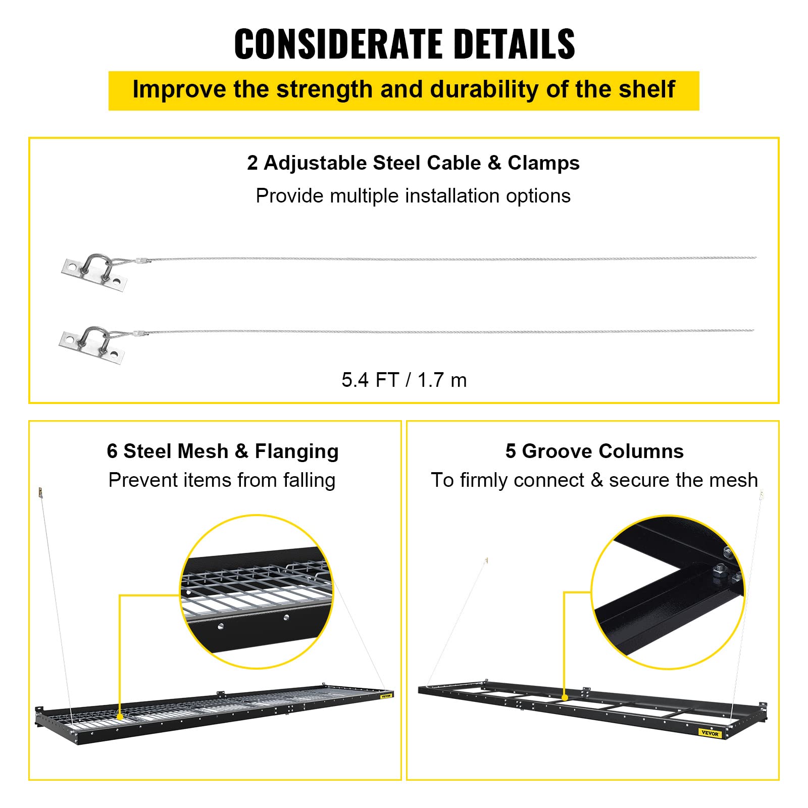 VEVOR Upgrade Garage Wall Shelf 2 x 8 ft Garage Shelving Wall Mounted