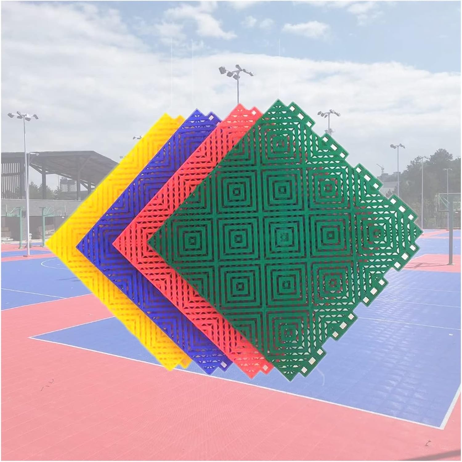 VXHCS Outdoor NonSlip Floor Tiles Decking Tiles 25x25x1