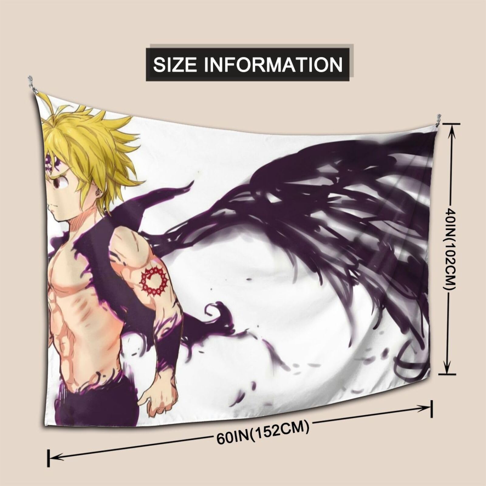 Amazon.co.jp: 七つの大罪 多機能 撮影用 背景布 タペストリー 装飾 布ポスター 大きい 個性 ユニーク 壁掛け布 リビング 玄関 客間  寝室 壁掛け パーティー インテリア 布ポスター150*100cm : ホーム＆キッチン