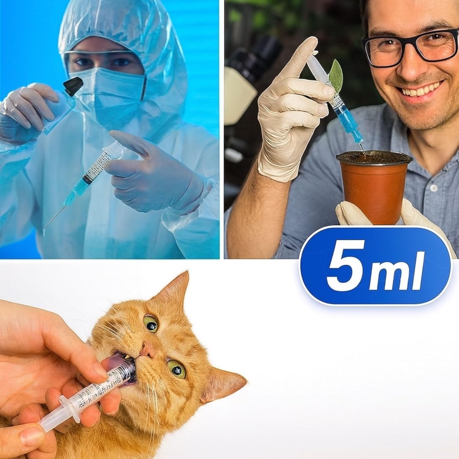 Topolenashop Set 30 Siringhe da 5ml con Tappo | Dosaggio Preciso di Liquidi per Misurazione Tecnica, Laboratori, Piante, Fai-da-te| Confezionate Singolarmente | Art. 95067
