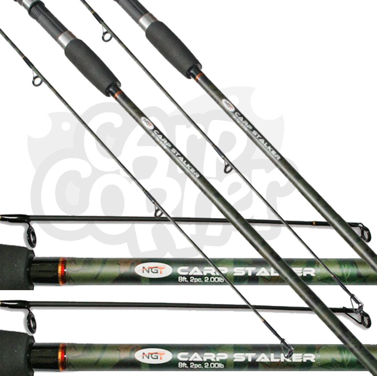 2x Carp Fishing Stalker Rods Ideal For Stalking Fish On Surface Or On a Float Made By NGT