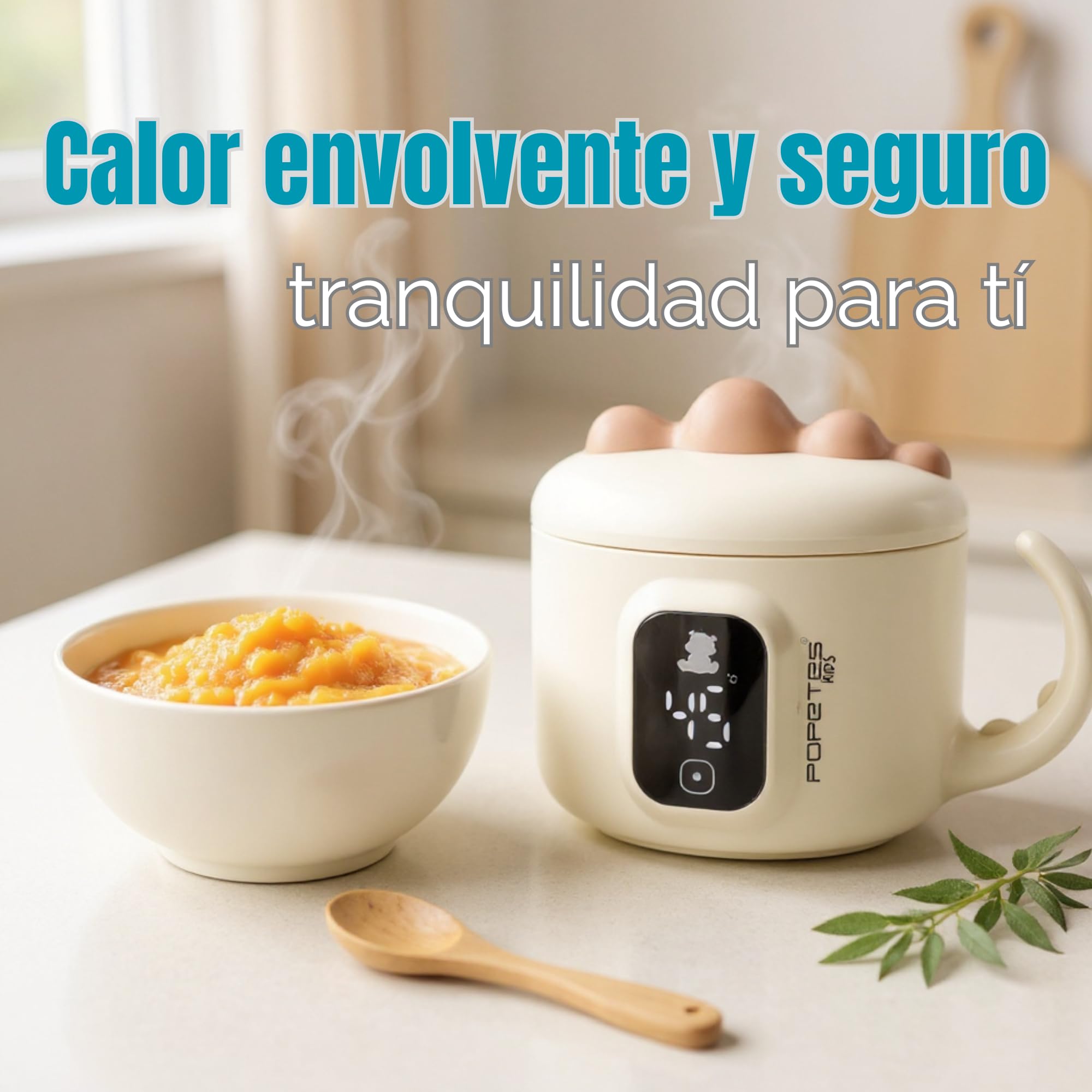 Calentador de potitos pórtatil RAPTOR. Solución inalámbrica, recargable, cuenco para atemperar papillas, purés y alimentos para bebé, Ideal para viajes y uso diario. El regalo ideal.