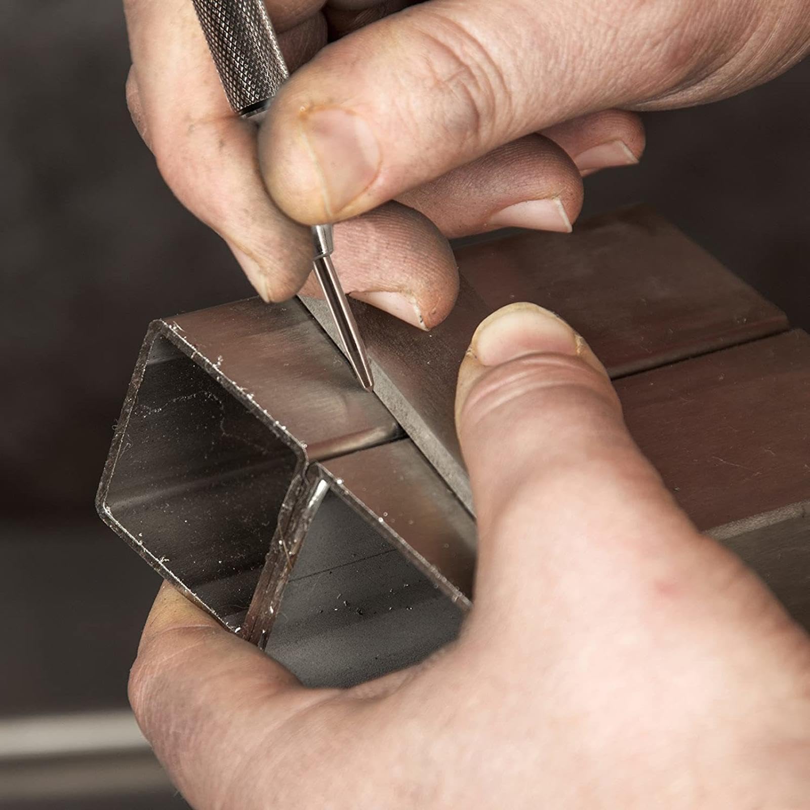 Punzone centrale automatico per lavorazione del legno, punzone per metallo, punzone per fori in acciaio, marcatore di ammaccature a molla, utensile manuale per carpentieri (Punzone centrale SL BK)