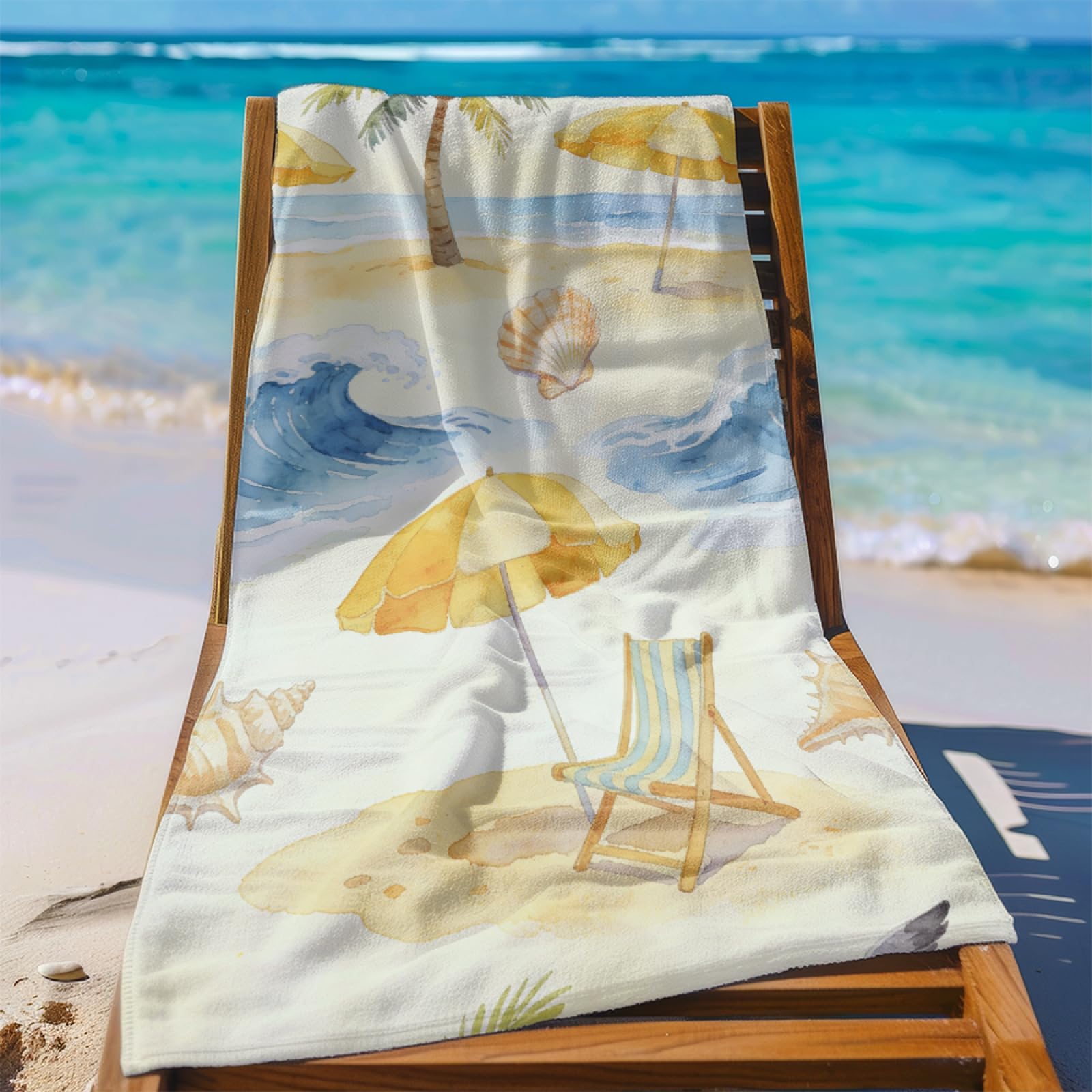 Tapis de Plage XXL Anti Sable Parapluie Jaune Serviette Piscine Adulte,Natte De Plage Pliable, Voyage Accessoires De Plage Camping,Serviette de Bain Personnalisée