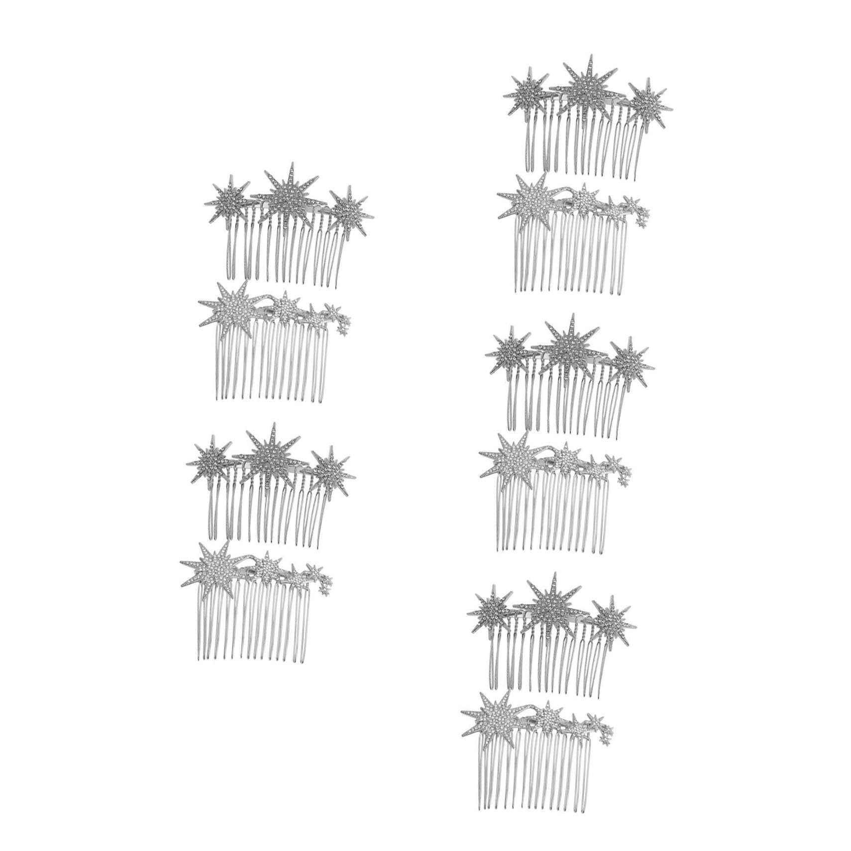 minkissy 10 Pezzi Pettine Per a Fiocco Di Neve Pettine Per Da Sposa Fermaglio Per Con Strass Laterale a Stella Fermagli Per Pettini Mancare Lega Metallo