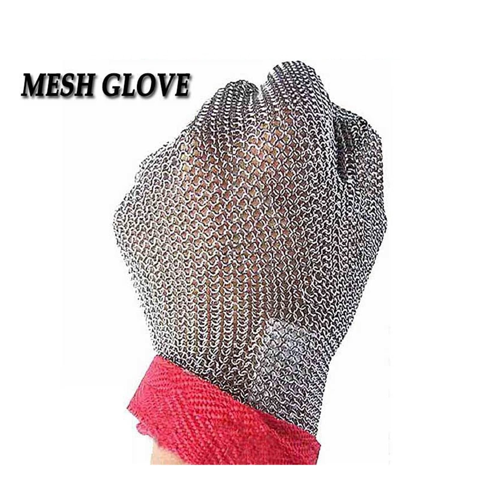 Rękawice robocze, Food Grade 304 Szczotkowana Siatka Ze Stali Nierdzewnej Siatka Odporna na Przecięcie Kolczuga Rękawiczki Do Cięcia Mięsa Butcher Glove(XL)