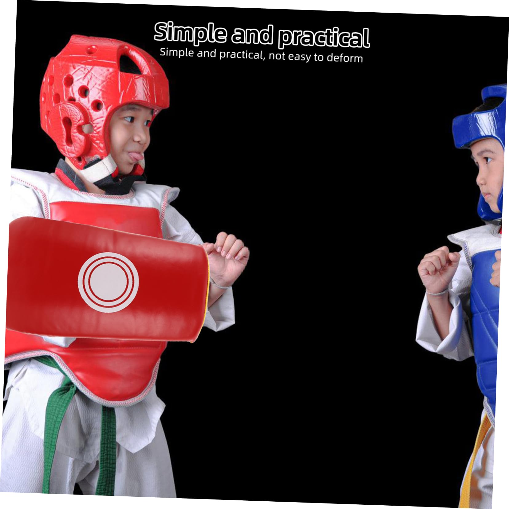 TOYANDONA Doppio bersaglio volante Paracolpi per taekwondo per giovani racchetta da taekwondo guantoni e assorbenti da boxe attrezzatura da sparring bersaglio di karate per pu rosso