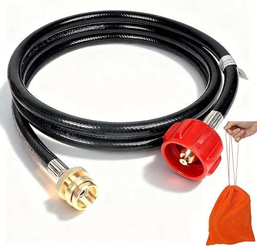 Propane Hose Adapter 1lb to 20lb Converter kit for 5 lb to 40 lb 6 FT Propane Tank Hose Adapter for Weber Q Grill, Buddy Heater Coleman Blackstone