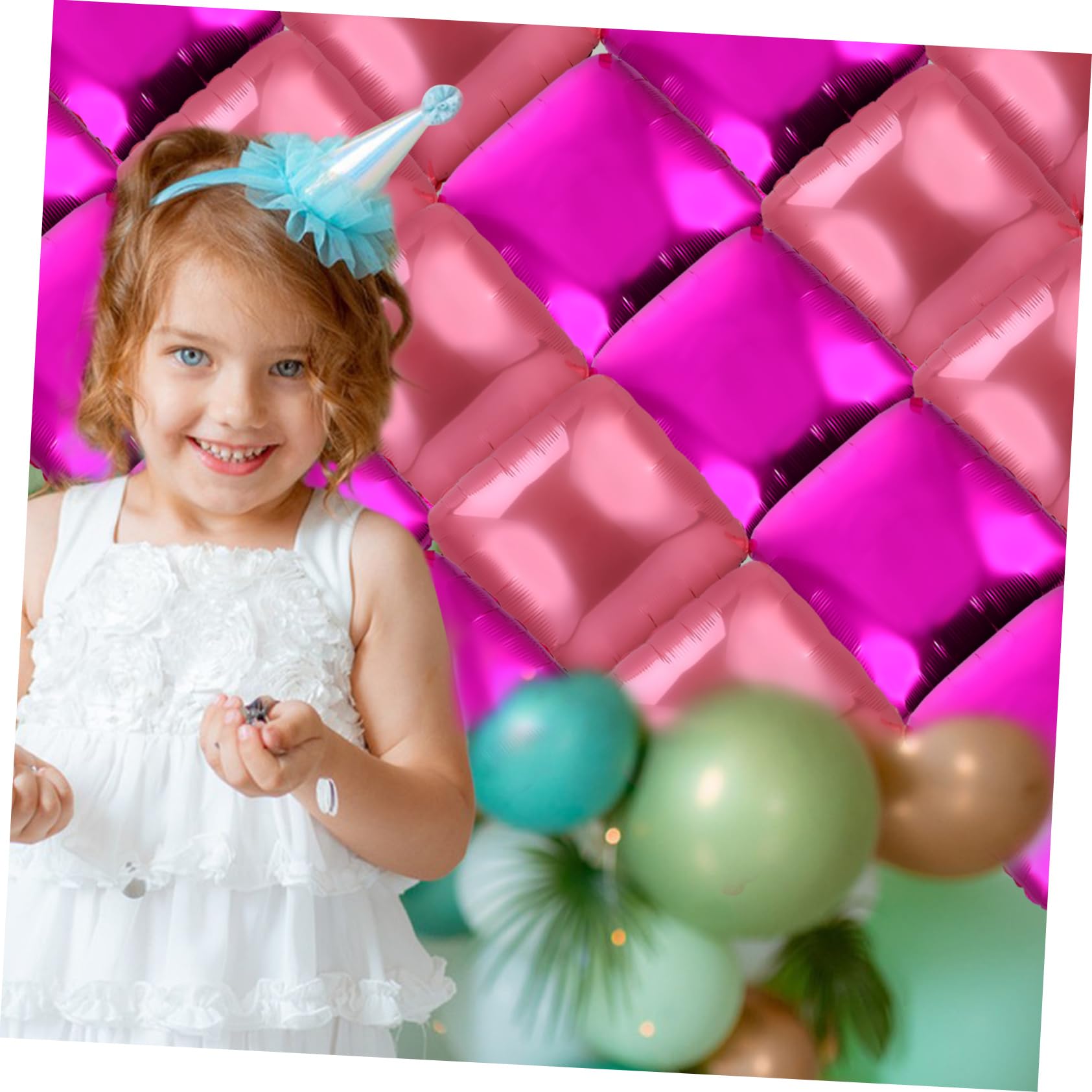 Globos de Aluminio Cuadrados para Fondo de Pared, 50 Unidades