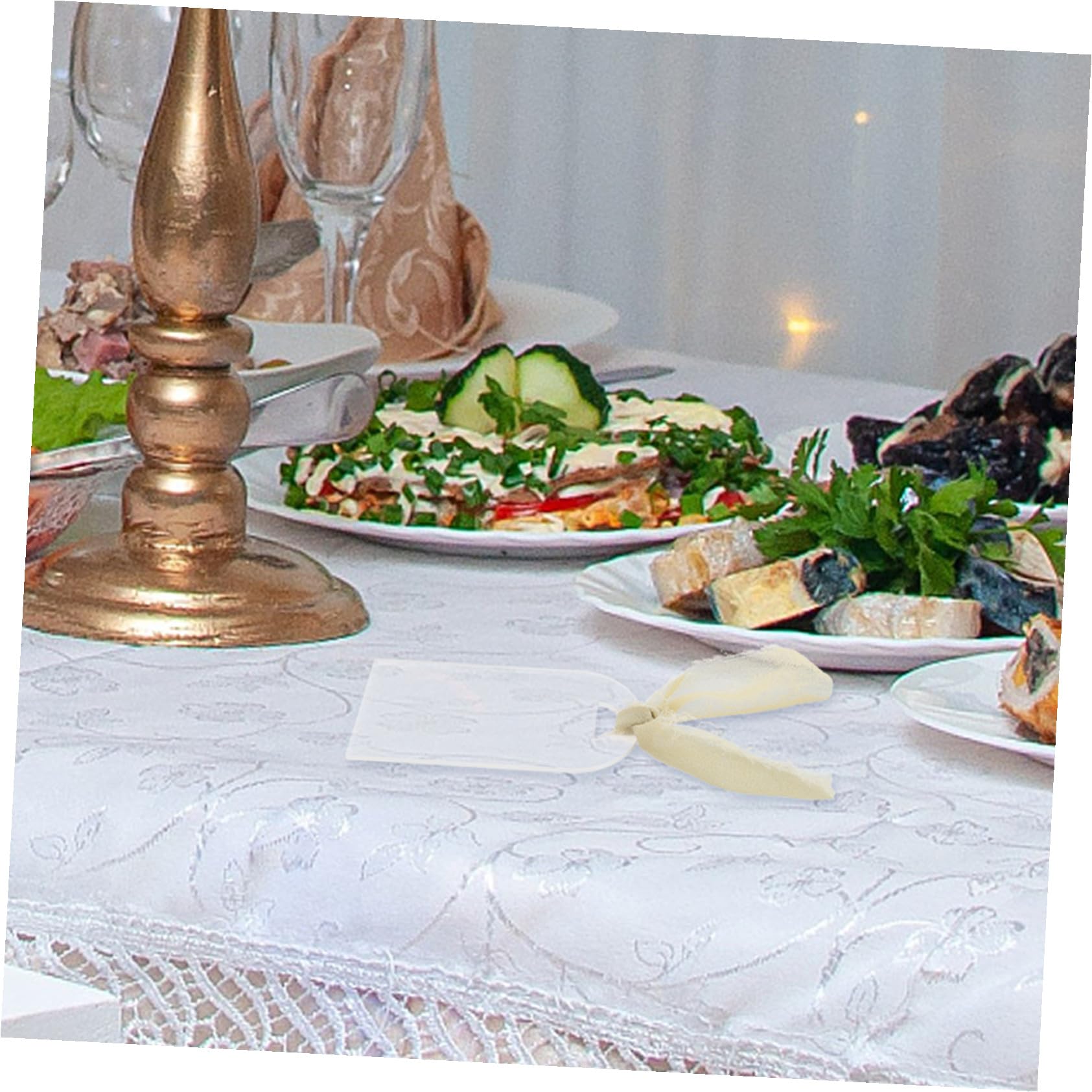 30 Stück Teiliges Frosted Acryl Platzkarten mit Hellgrünen Bändern Beschreibbare Wiederverwendbare Sitzplatzschilder für Hochzeit Party Event-dekoration
