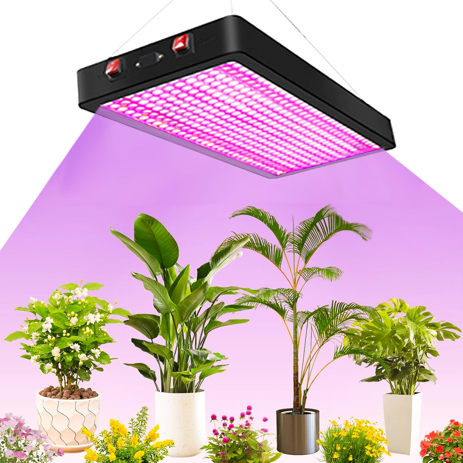 XUNDE YW2000 Vollspektrum Led Pflanzenwachsende Lampe für Indoor Garten-Zelt Saatgut Veg Blüte Phyto (schwarz)