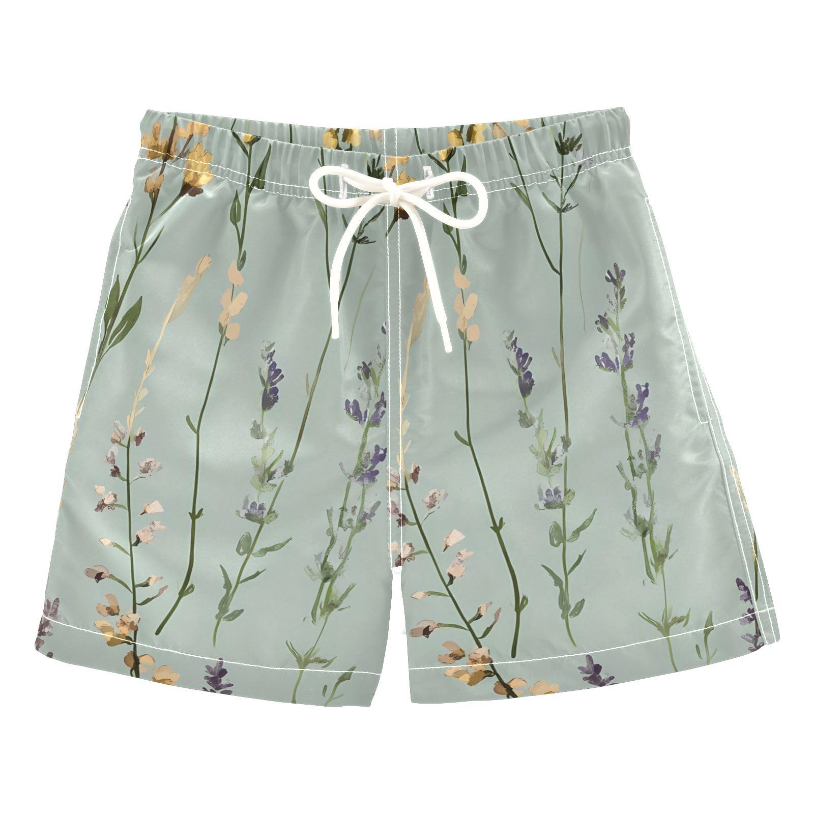 Zathe Rustic Lavenders Green Toddler Swim Suit Summer Holiday Boys Toddler Beach Volleyball Shorts Kids Swimwears Funny Presents L 10Y