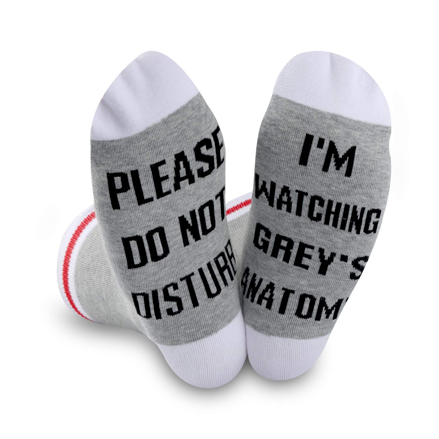 Jtouk Unisex Grey Funny Tv Show Inspired Socks Please Do Not Disturb I'm Watching 'S Show Gift For Fans