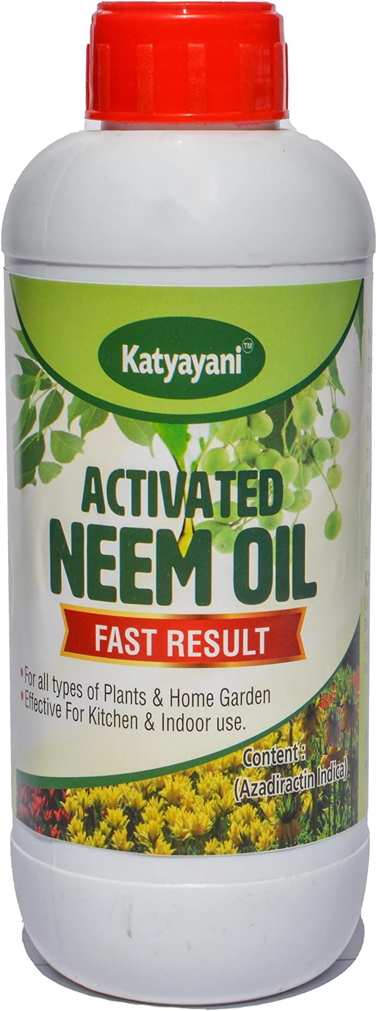Katyayani Activated Neem Oil for Plants Garden Kitchen Insect Killer Spray Pest Control Organic Pesticide Fast Results | 200 ML | 100ml x 2 |