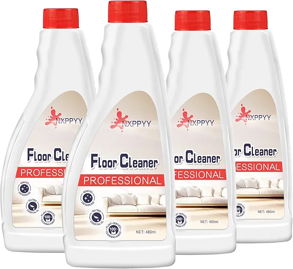 NXPPYY Floor Cleaning Solution Compatible with Roborock Q5/Q7/Q8/S7/S8/Qrevo Series, All Robot Vacuums & Wet Dry Vacuum, Floor Cleaner for Mopping, 4 Bottle Floor Cleaner Refill
