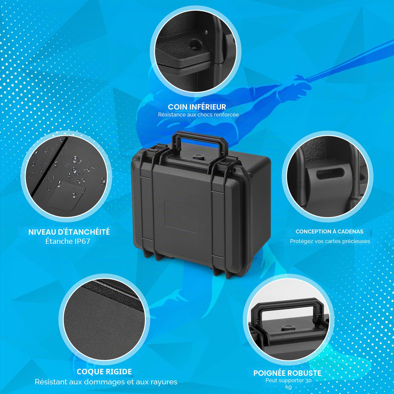 Boîte de Rangement pour Cartes Graduées, Top Loader Box Compatible avec les étuis PSA, Boîte de Stockage pour Cartes Classées pour Cartes Sportives, Top Loaders, One Touch ou Cartes Classées
