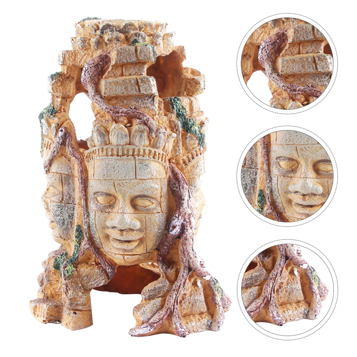 Toyvian 1 Decorazionper con Buddha Faccie Accessorio per e Rettili e Vivid e Sicuro per Acquatici