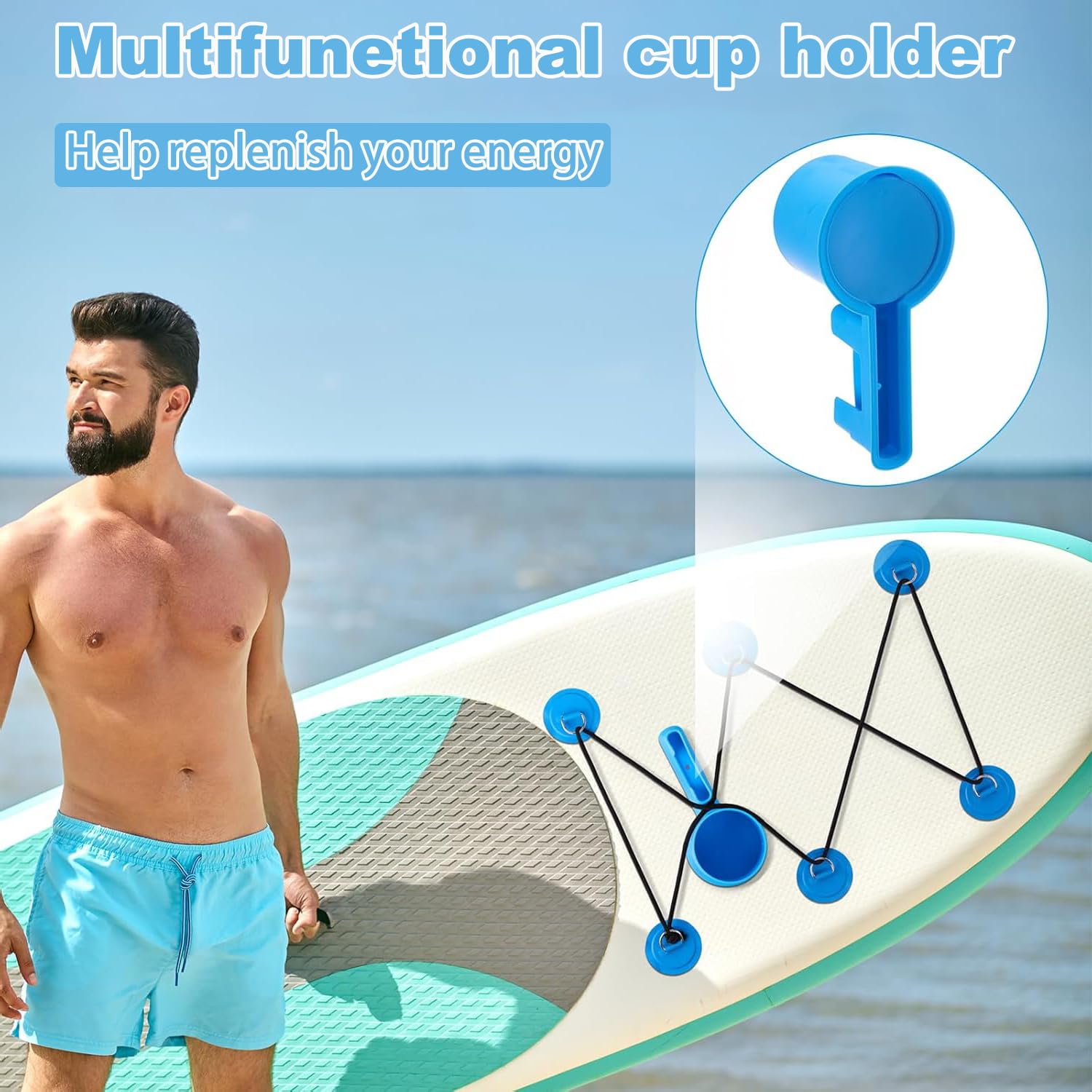 Paddle Board Cup Holder,Kayak Cup Paddle Board and Stand Up Paddle Board Accessories for Types of Cup Bottle Drink & Phone Holder