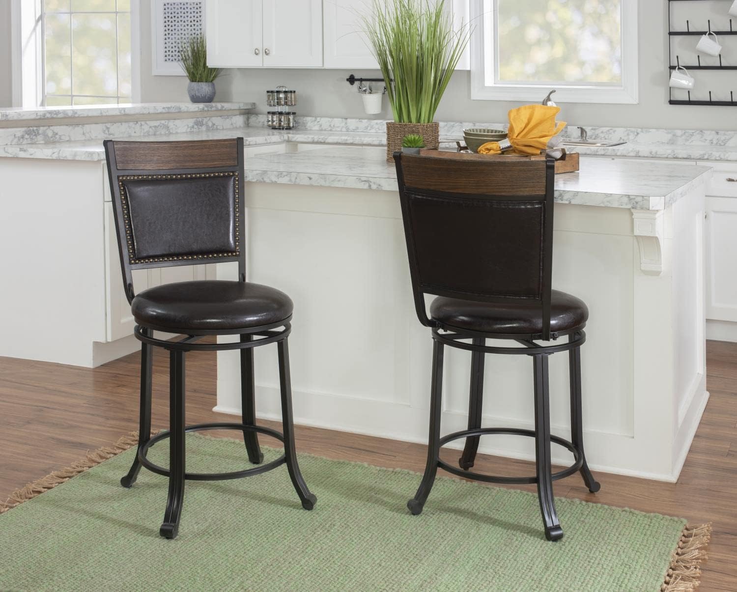 Powell Furniture Franklin Swivel 24 inch Counter Stool Brown