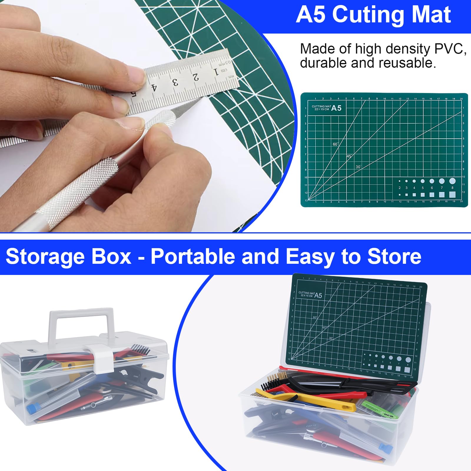 Set di attrezzi per stampante 3D, 154 pezzi, set di attrezzi per modellismo, inclusi strumenti per la pulizia, lucidatura, smontaggio, pinzette e pinze per stampante 3D