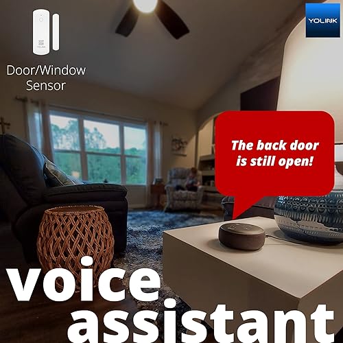Miniatura 2 de YoLink Sensor inteligente de puerta y ventana LoRa rango al aire libre de hasta 14 millas, recordatorios de apertura izquierda de puerta, duración