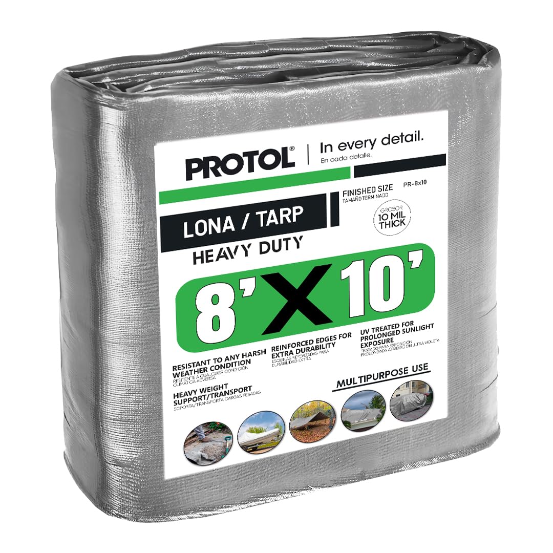 Protol 8x10 Feet Super Heavy Duty Reversible Tarp 10 Mil