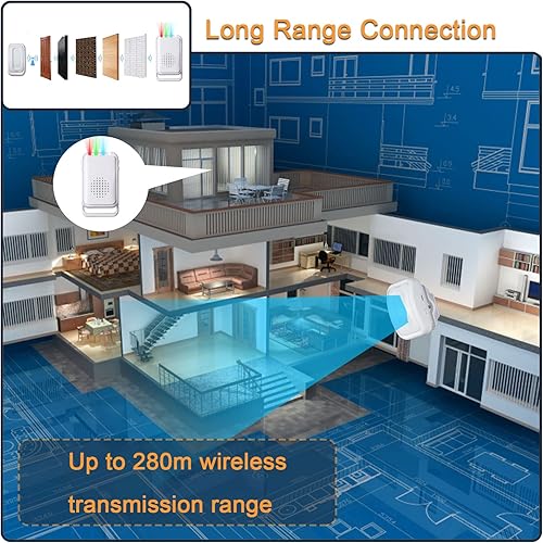 Miniatura 2 de Detector de movimiento con sensor de movimiento para alerta de entrada de tienda de negocios, alarma de timbre de bienvenida para ancianos en casa