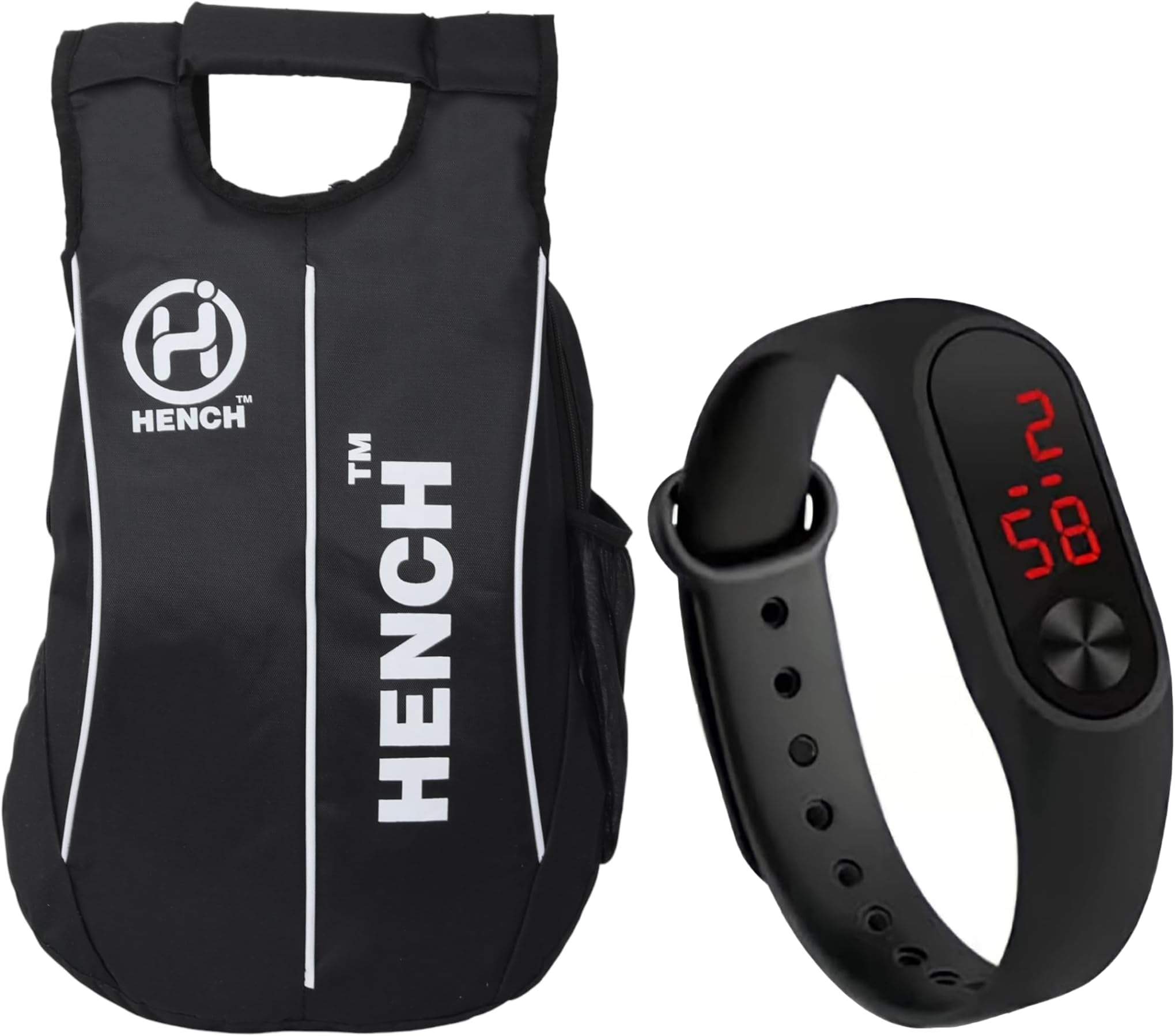 HENCH Stylish College Bags boy & Girl 22 L Backpack & Watch Combo (Black)