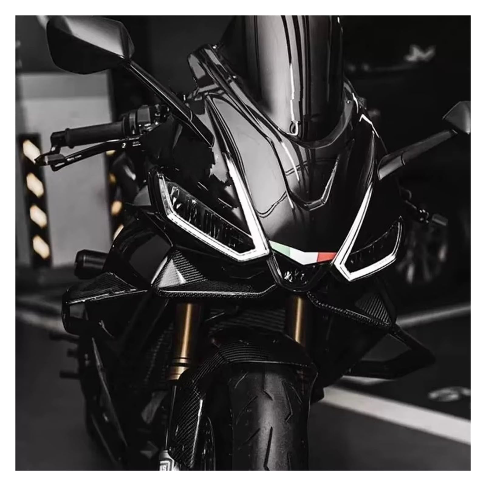 Winglets Per Aprilia RS 660 Cone Aerodynamics Carenatura Winglets 2021-2024 RS660 2024 Copertura Parafango Anteriore Per Moto Alette aerodinamiche(Gloss White)
