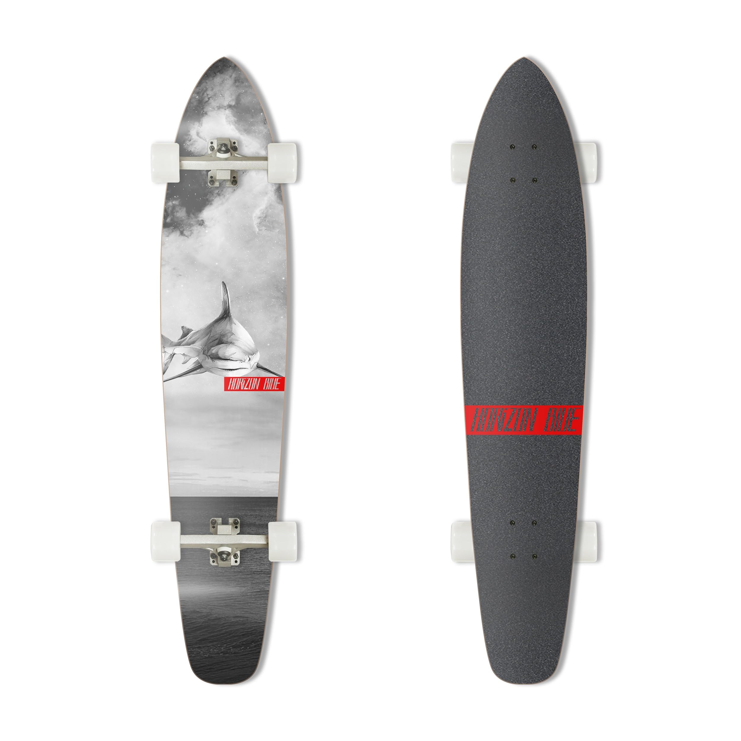 HORIZON BLUE44 inch Kicktail Cruiser Longboard Skateboard | Hard Maple Deck and Bamboo | Cruising, Carving, Dancing, Free-Style Tricks Carver