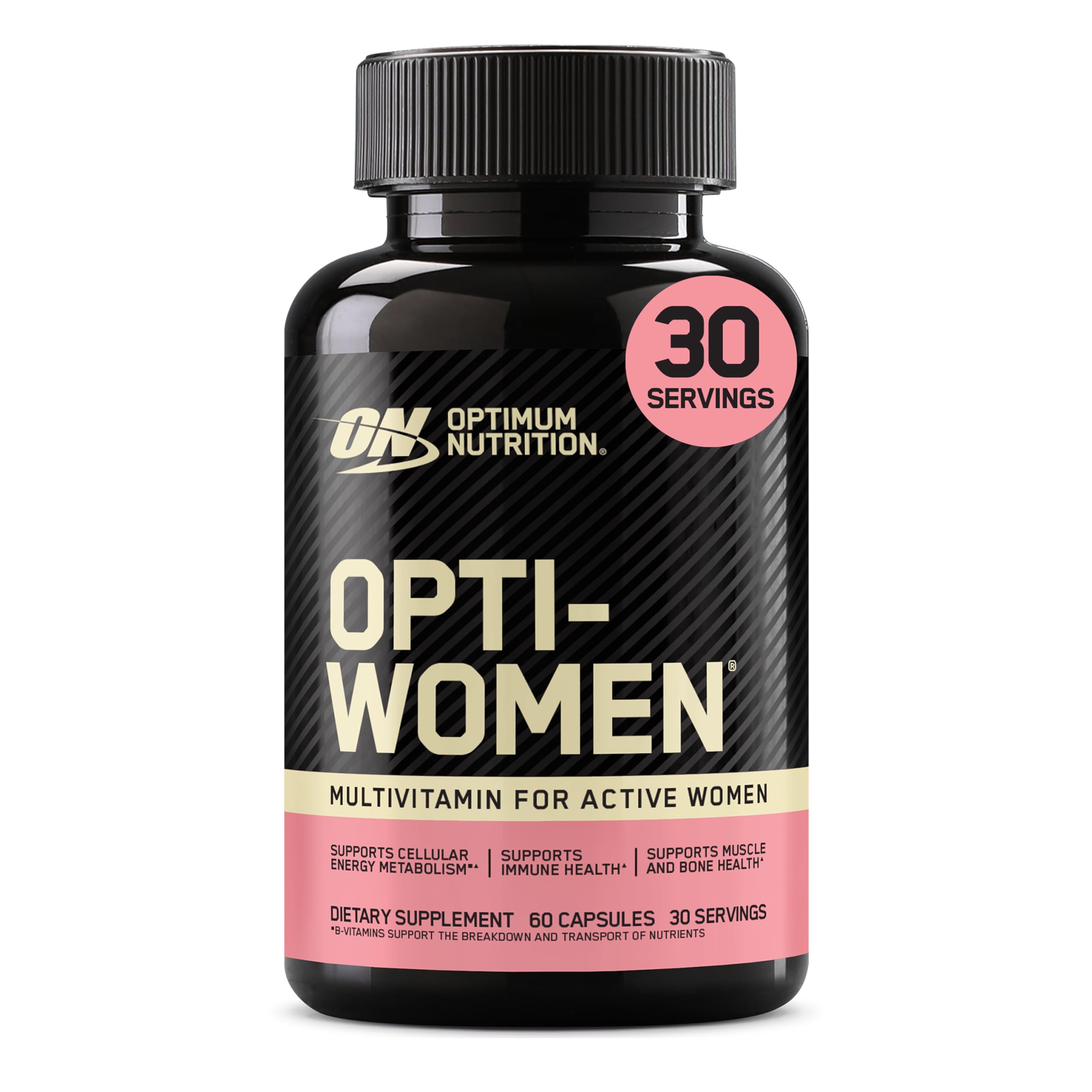 Opti-Women Daily Multivitamin for Women, Immune Support Supplement with Iron, 30 Day Supply, 60 Count, (Packaging May Vary)