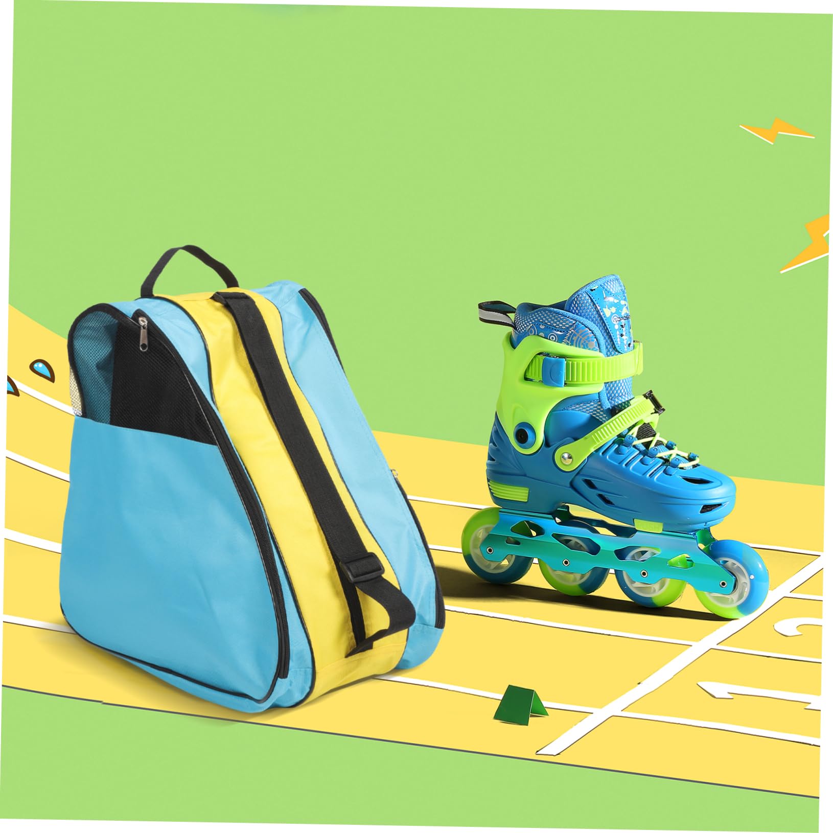 Toddmomy Borsa per Pattini Roller Uomo in Nailon Resistente, Zaino Comodo per Protezione e Trasporto Scarpe da Pattinaggio Artistico e Roller