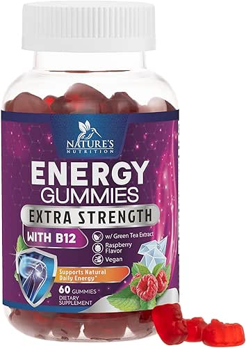 Energy Gummies 1000mcg - with Vitamin B12, Green Tea Natural