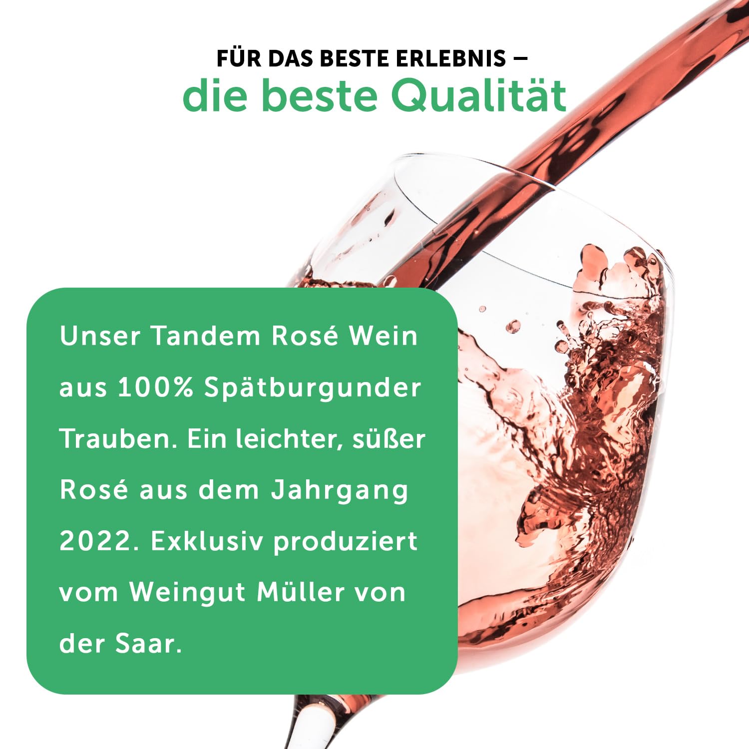 GRAVURZEILE Weinflasche Riesling Tandem - Rosé Wein (trocken) vom Weingut Müller von der Saar - (6 x 0.75 l) - Süß und leicht - Schönes Geschenk für Weinkenner und Weingenießer
