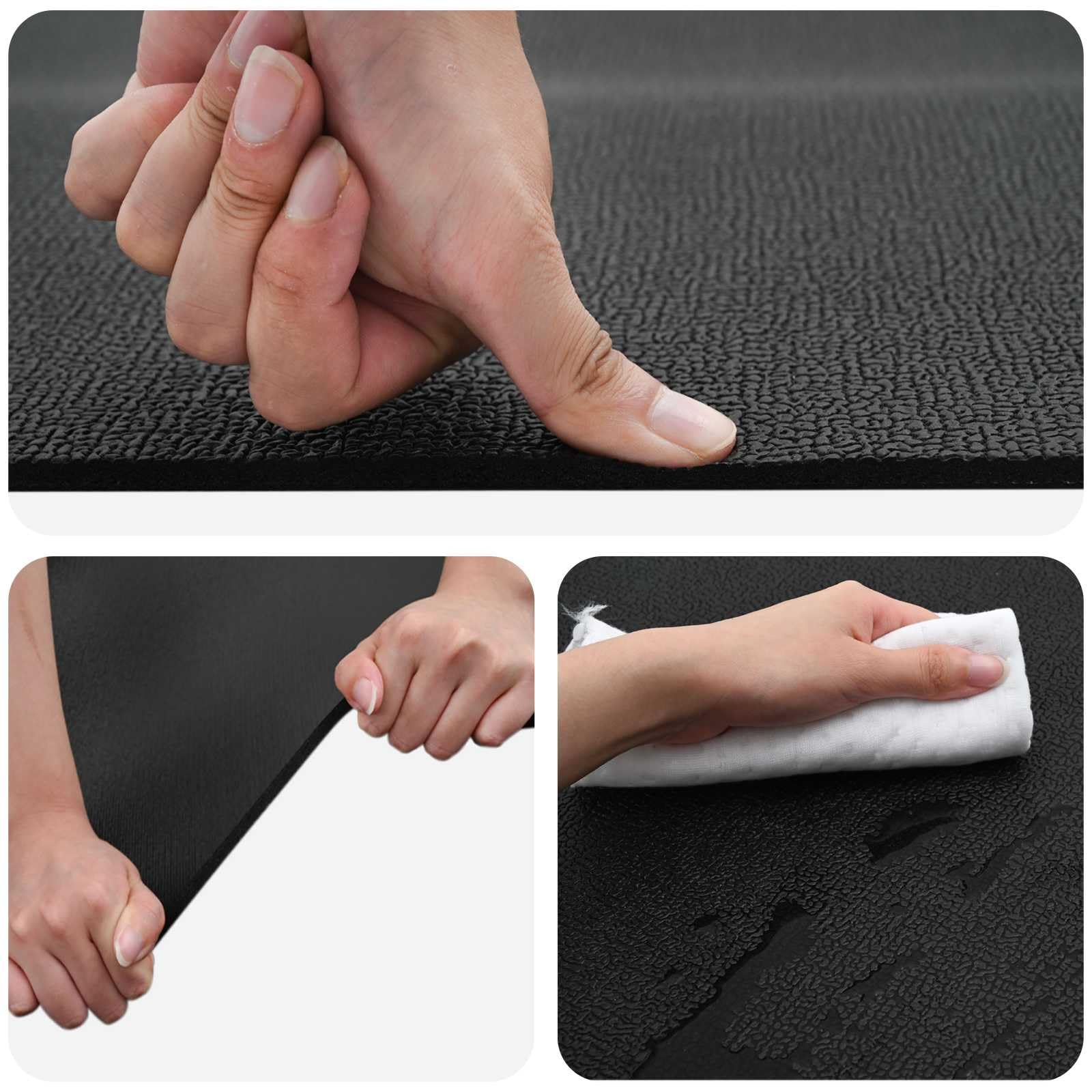 Esterilla protectora deportiva negra de PVC de alta densidad, 120 x 60 x 0,6 cm, esterilla protectora para el suelo para bicicleta estática, cinta de correr, bicicleta elíptica, ergómetro