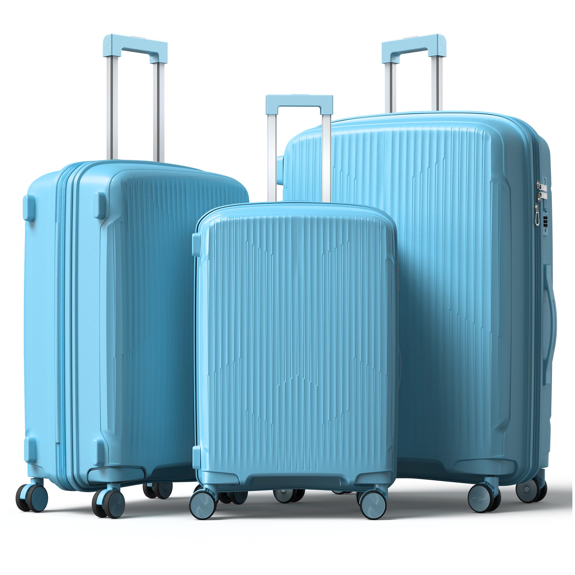 Nazhura 3 Piece Luggage Set Gray