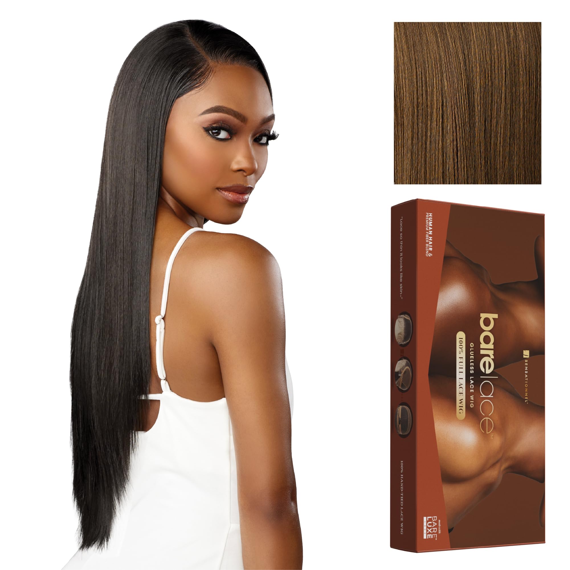 Amazon.com : Sensationnel Bare Lace FullLaceWig-Unit 1, MOCHABROWN